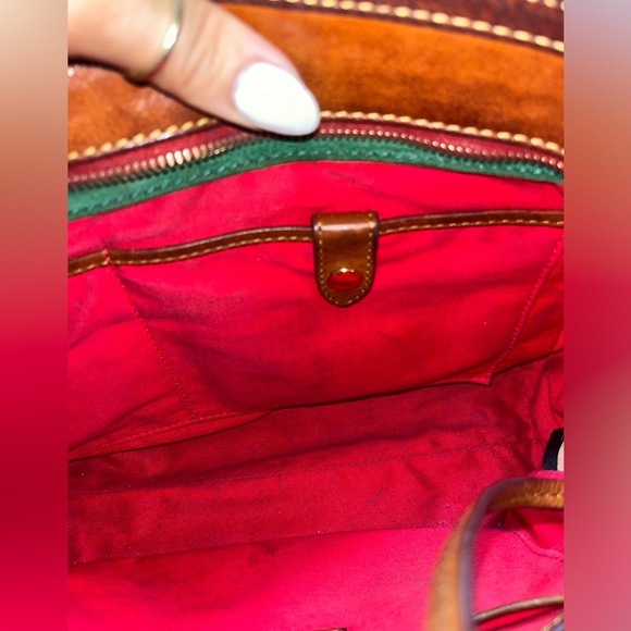 Dooney & Bourke Brown Leather Florentine Satchel Bag Purse - Picture 4 of 16